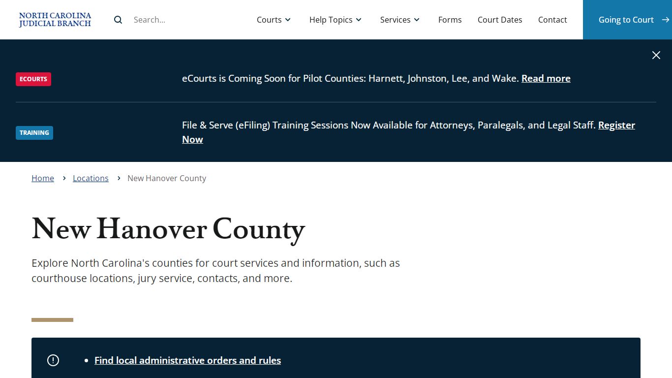 New Hanover County | North Carolina Judicial Branch - NCcourts